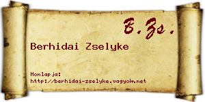 Berhidai Zselyke névjegykártya